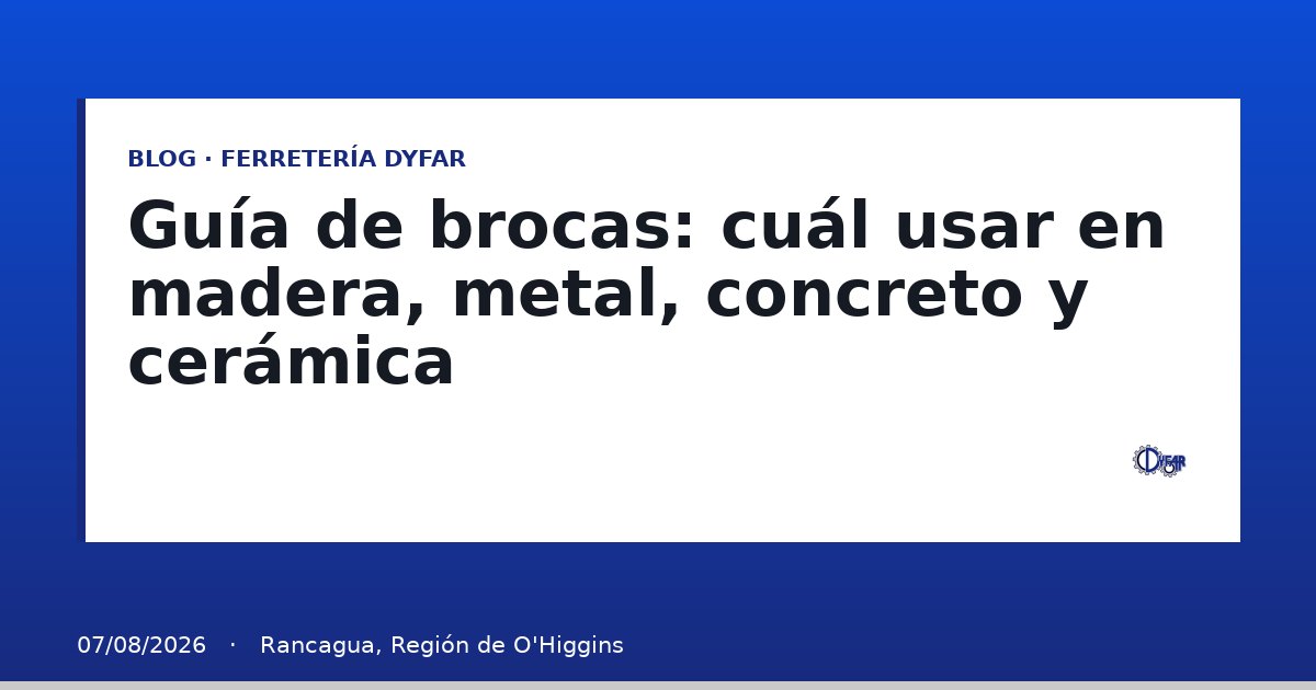 Guía de brocas: cuál usar en madera, metal, concreto y cerámica - Blog Ferretería Dyfar