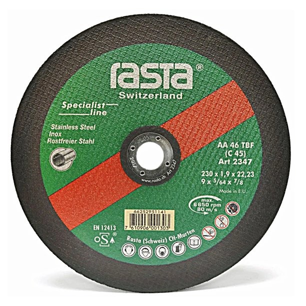 Disco Corte Acero Inoxidable 9" 1.9 MM  2347 Rasta
