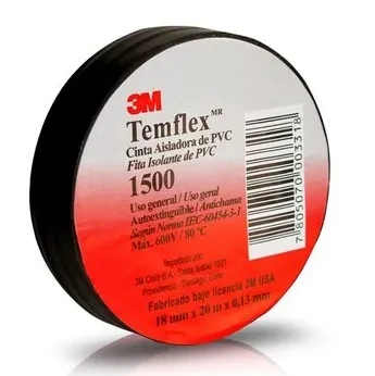 CINTA AISLADORA 1500 TEMFLEX 18MMx20MT NEGRO