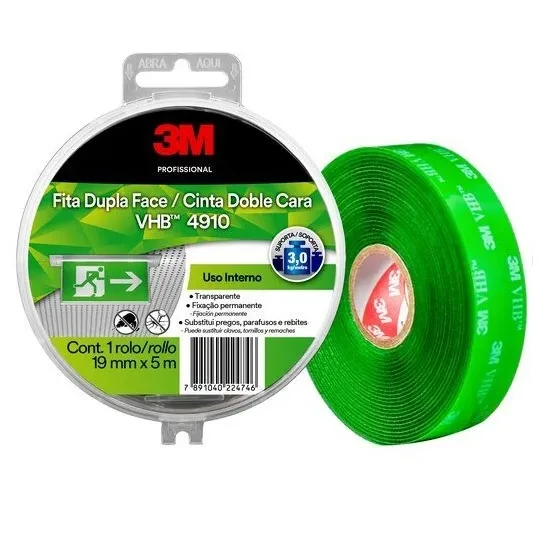 CINTA DOBLE FAZ 19MMx5MT EXT.BLACA 4950