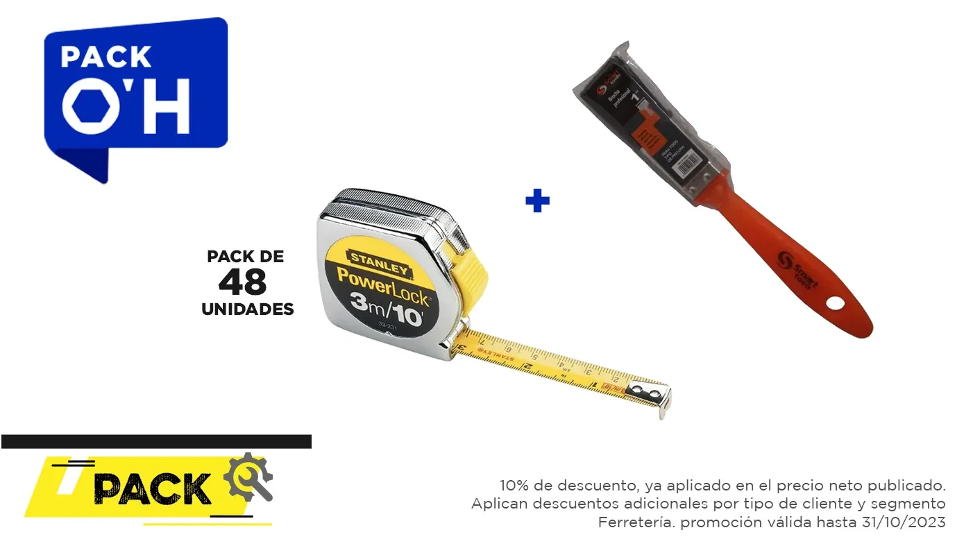 Pack 48 unidades, HUINCHA Stanley 3.0 MTS.X 1/2" (33-231S) + Brocha