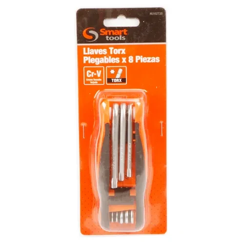 JUEGO LLAVES TORX PLEGABLES 8 PZS. T9 - T40