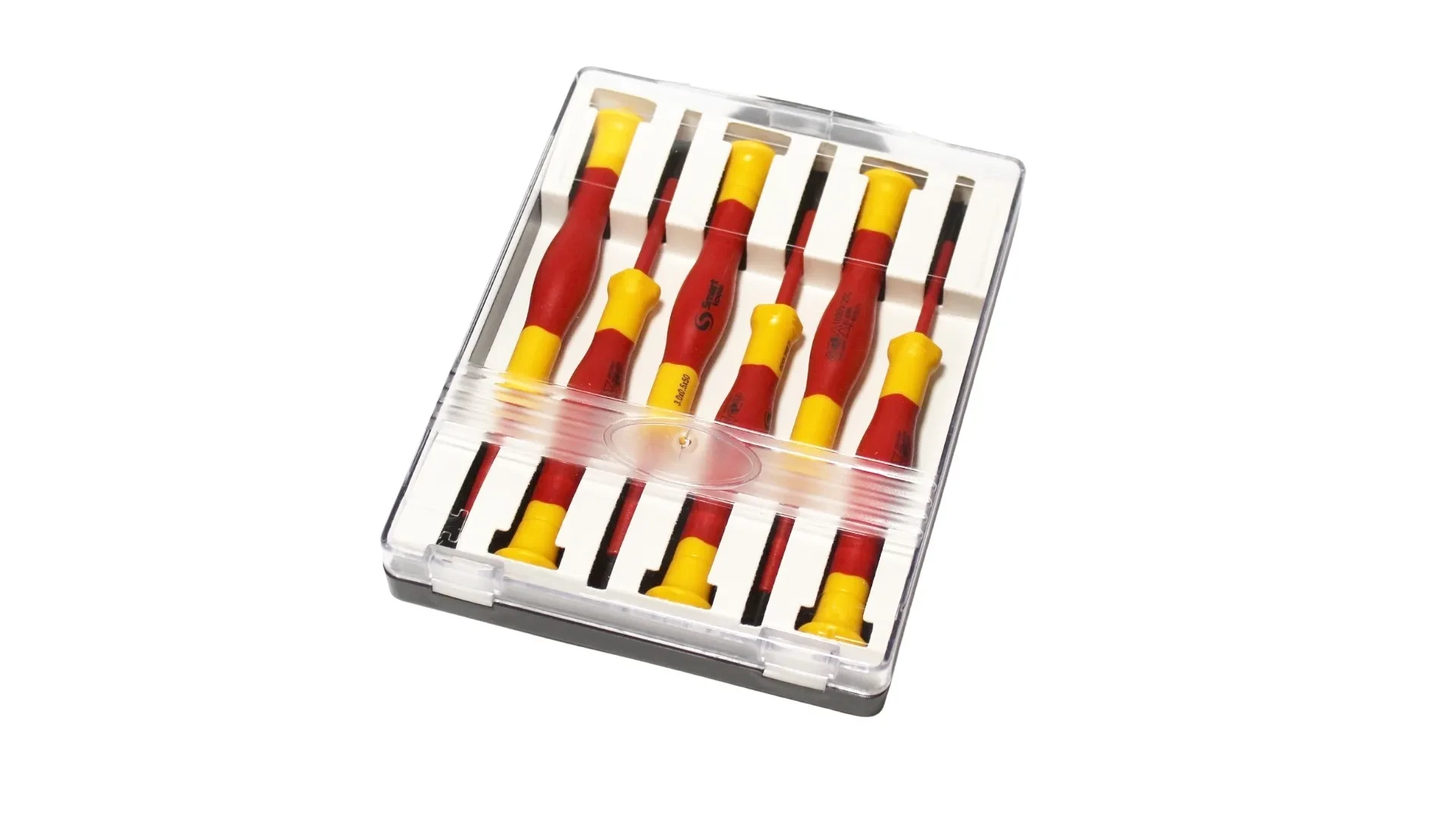 JUEGO DE DESTORNILLADORES DE PRECISION DE 6 PIEZAS PALETA Y CRUZ EN CAJA PLASTICA VDE 1000V(14560006)